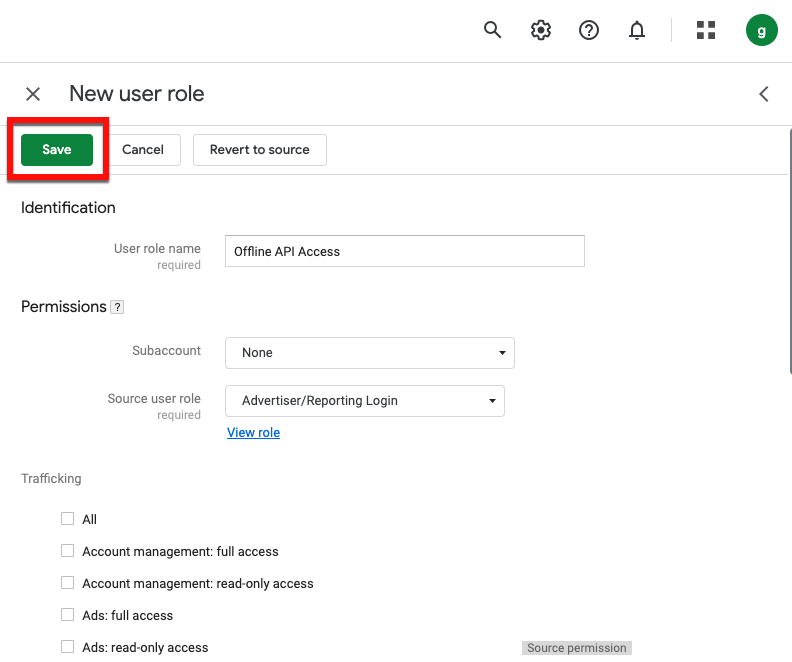 GCM_Conversions-Grant_Access_User_roles_Save_button.png